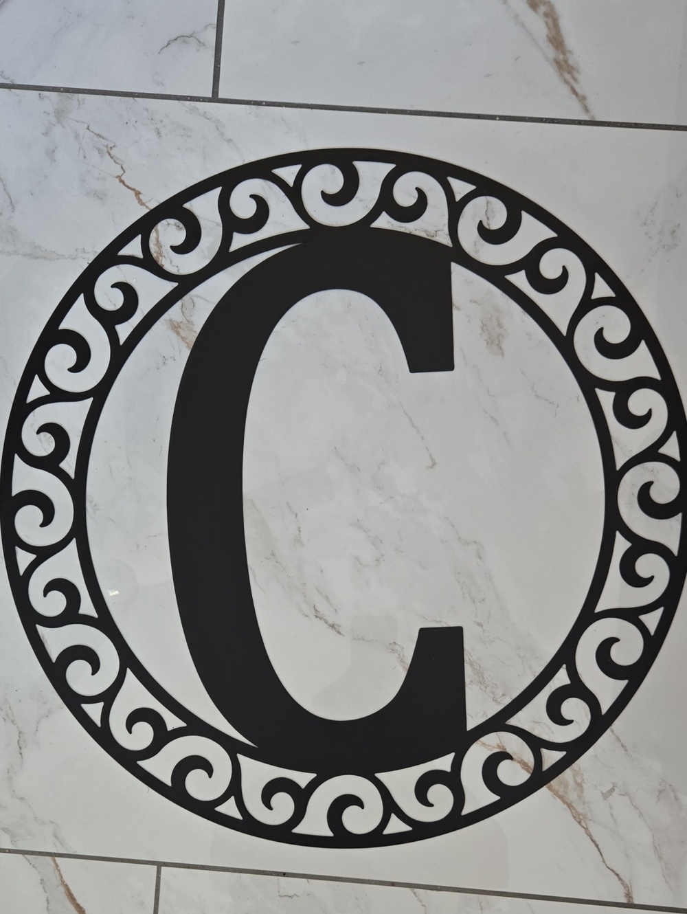 Black Decorative Monogram 'C' Wall Accent